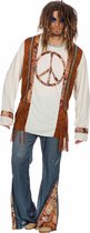 Wilbers & Wilbers - Hippie Kostuum - Hippie Peace Forever - Man - bruin - Maat 52 - Carnavalskleding - Verkleedkleding