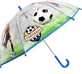 paraplu Voetbal junior 45 cm glasvezel/polyester transparant