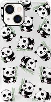 ADEL Siliconen Back Cover Softcase Hoesje Geschikt voor iPhone 13 - Panda Liggend