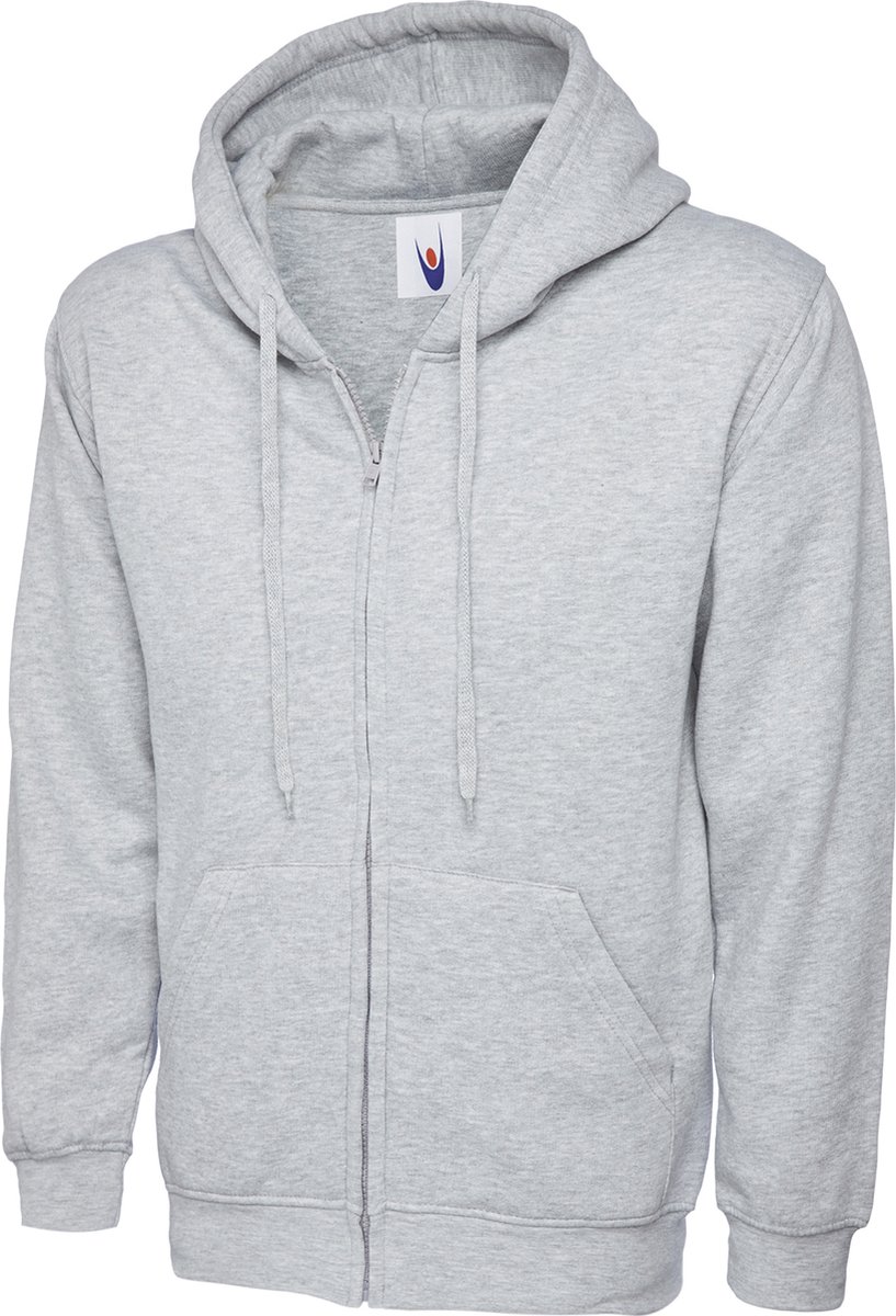 Uneek UC504 Sweater met rits Classic Hooded Zwart L