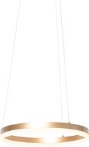 QAZQA anello - Design Dimbare LED Hanglamp met Dimmer - 1 lichts - Ø 40 cm - Goud/messing - Woonkamer | Slaapkamer | Keuken