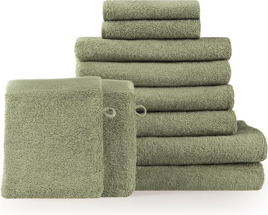 Blumtal Terry Handdoeken Set - 2 x Baddoek & 4 x Handdoek & 2 x Gasten Handdoekje & 2 x Washandje: Pastel Groen