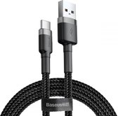 Baseus Geweven Nylon USB naar USB-C Fast Charge Kabel 1M Grijs