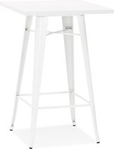 Alterego Witte, hoge industriële tafel 'TATY' - 70x70 cm