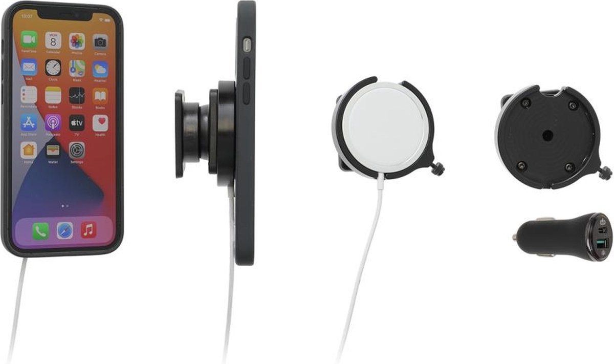 Brodit houder geschikt voor Magsafe Charger swivelmount Apple iPhone 12 / 13