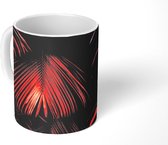 Mok - Jungle - Bladeren - Rood - 350 ML - Beker