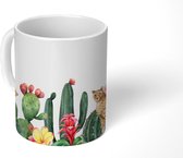 Mok - Luipaard - Planten - Waterverf - 350 ML - Beker