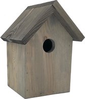 Garden Spirit - Birdhouse Great Tit - Nichoir "House" bois gris noir - 13 x 15 x 20 cm.