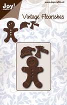 Joy!Crafts Snijstencil - vintage flourishes gingerbread man