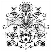 Hobbysjabloon - Template 30,5x30,5cm 30x30cm scandi flowers