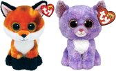 Ty - Knuffel - Beanie Boo's - Fox & Cassidy Cat