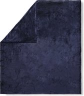 plaid 160x180cm polyester uni nr.0300 donker blauw