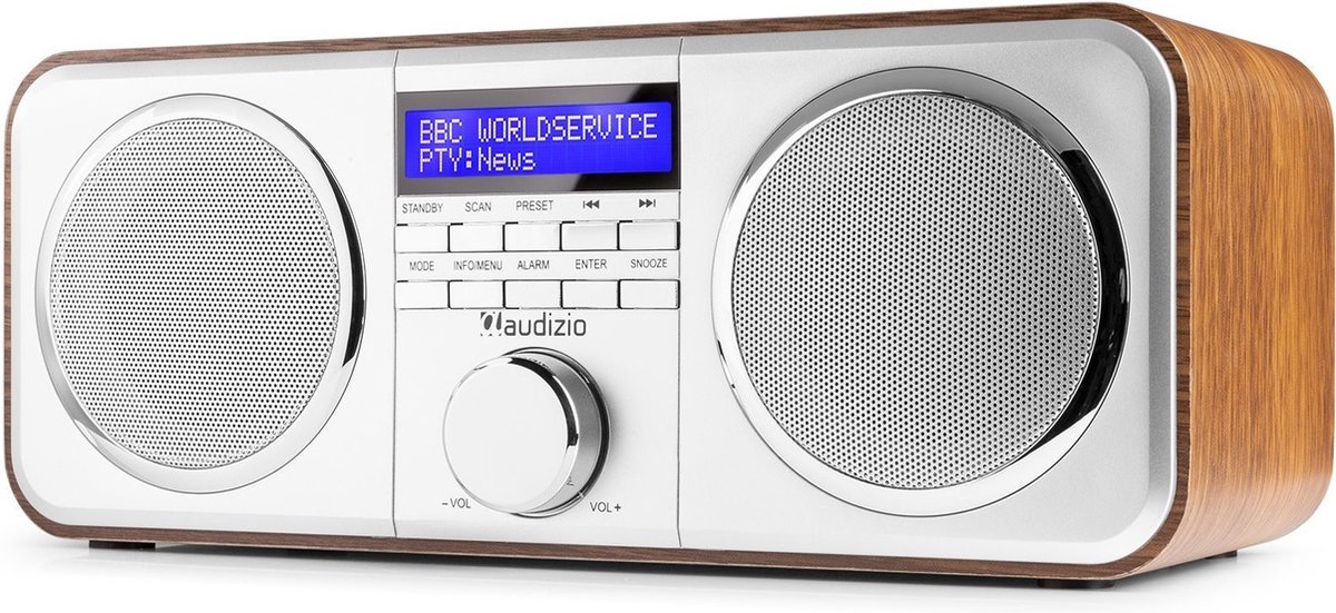 DAB Radio met FM - Audizio Novara - Stereo - 40 Watt - 20 Voorkeurszenders  - Zilver | bol.com