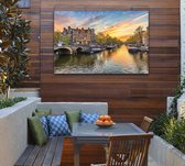 De Amsterdamse grachtengordel bij zonsondergang - Foto op Tuinposter - 225 x 150 cm