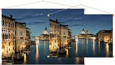Nachtelijke skyline van Venetië met het Canal Grande - Foto op Textielposter - 120 x 80 cm