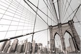 Artistiek beeld van de Brooklyn Bridge in New York City - Foto op Tuinposter - 90 x 60 cm