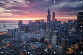 Dramatische wolken kleuren de skyline van San Francisco - Foto op Tuinposter - 60 x 40 cm