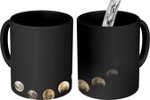 Magische Mok - Foto op Warmte Mok - Maan - Zwart - Nacht - 350 ML