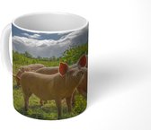 Mok - Koffiemok - Varkens - Gras - Wolken - Mokken - 350 ML - Beker - Koffiemokken - Theemok
