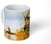 Mok - Schilderij van windmolens in Nederland - 350 ML - Beker
