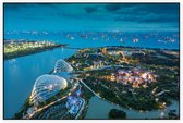 Luchtfoto van de supertrees in de tuinstad van Singapore - Foto op Akoestisch paneel - 150 x 100 cm