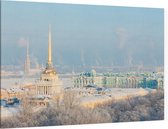 De Hermitage van Sint-Petersburg in winters landschap - Foto op Canvas - 90 x 60 cm