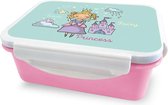 broodtrommel prinses 16 x 12 x 6,5 cm roze/groen