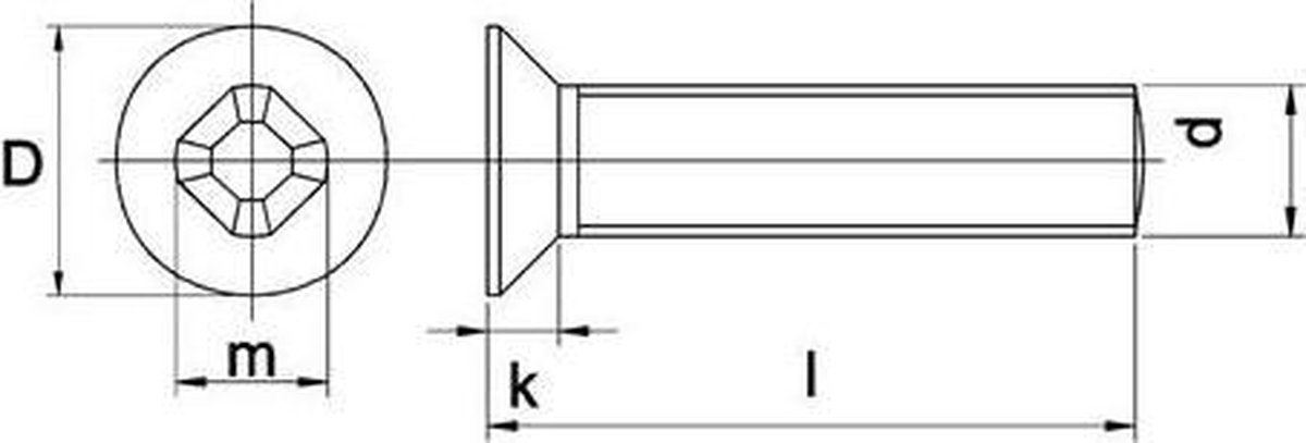 Metaalschroef Din965Ph M4X60Mm Vk RVS A2 - 200 stuks