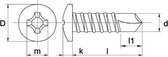 Boorschroef Din7504 Ck 4,8X16 Ph Rvs - 200 stuks