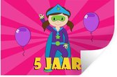 Muurstickers - Sticker Folie - Jubileum - Verjaardag - 5 Jaar - 120x80 cm - Plakfolie - Muurstickers Kinderkamer - Zelfklevend Behang - Zelfklevend behangpapier - Stickerfolie