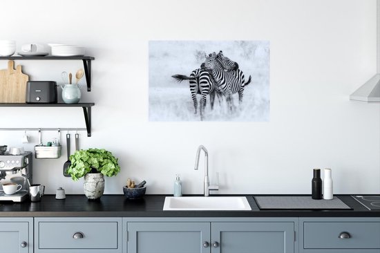 Affiche Zèbres câlins - 90x60 cm