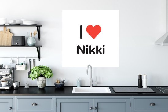 Stickers muraux - J'aime - Nikki - Fille - 80x80 cm - Film adhésif