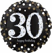 folieballon 30 Sparkling Birthday 71 cm zwart