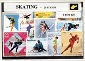 Schaatssport – Luxe postzegel pakket (A6 formaat) : collectie van 25 verschillende postzegels van schaatssport – kan als ansichtkaart in een A6 envelop - authentiek cadeau - kado -