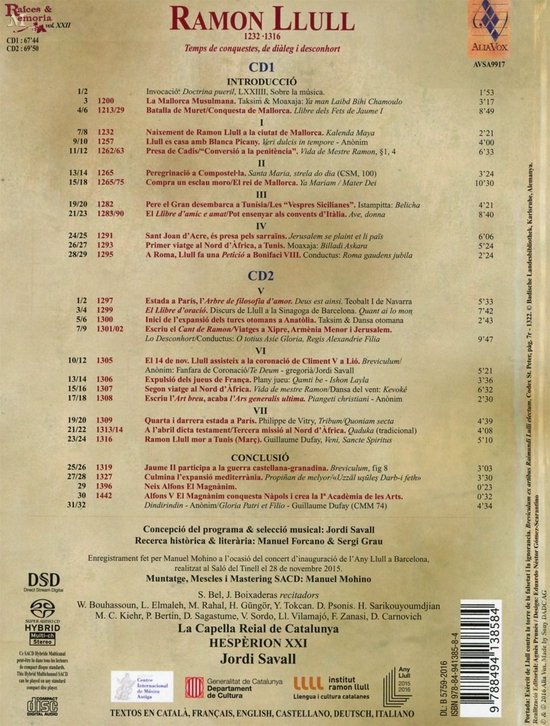Hespèrion XXI en La Capella Reial de Catalunya - Ramon Llull - Temps De Conquestes (2 CD) - Hespèrion XXI & La Capella Reial de Catalunya