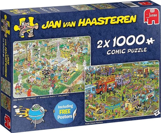 Jan van Haasteren Eetfestijn 2-in-1 puzzel - 2 x 1000 stukjes | bol.com
