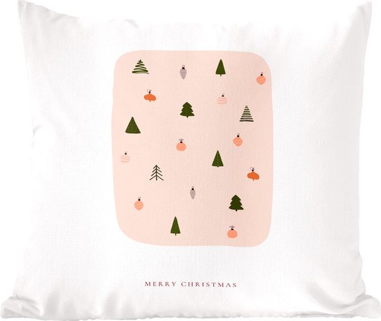 Sierkussens - Kussentjes Woonkamer - 60x60 cm - Kerstbomen - Kerstballen - Quote - Kerstversiering - Kerstdecoratie voor binnen - Woonkamer
