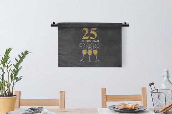 Tapisserie - Tapisserie - Mariage - Proverbes - 25 ans mariés - Citations - 60x40 cm - Tapisserie