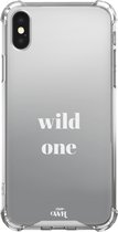 Mirror Case - Wild One - Spiegelhoesje geschikt voor Apple iPhone Xs Max hoesje - Shockproof case met spiegel en tekst - Spiegel hoesje geschikt voor iPhone Xs Max case