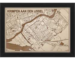 Decoratief Beeld - Houten Van Krimpen Aan Den Ijssel - Hout - Bekroned - Bruin - 21 X 30 Cm