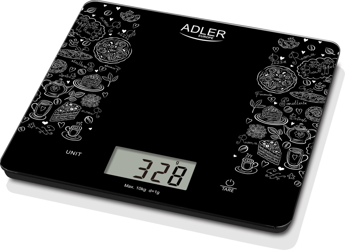 Adler AD3171 - Keukenweegschaal - tot 15 kg - zwart
