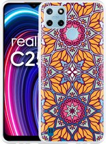 Realme C25Y Hoesje Sterbloem Mandala - Designed by Cazy