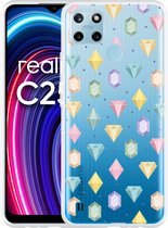 Realme C25Y Hoesje Diamonds - Designed by Cazy