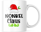 Kerst Mok met tekst: Nonkel Claus | Kerst Decoratie | Kerst Versiering | Grappige Cadeaus | Koffiemok | Koffiebeker | Theemok | Theebeker