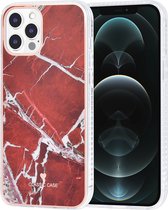 UNIQ Classic Case iPhone 12 Pro Max TPU Backcover hoesje - Marble Red