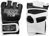 Forseti Pro MMA Handschoenen Leer - Zwart met wit - L