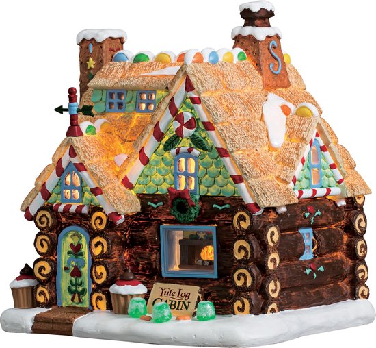 Lemax - Yule Log Cabin -  B/o (4.5v) - Kersthuisjes & Kerstdorpen