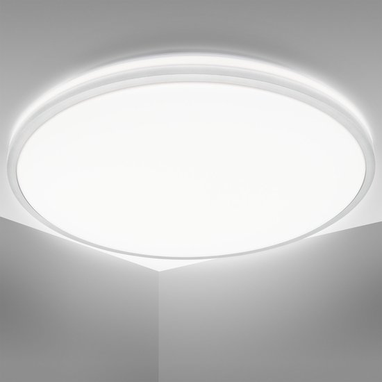 B.K.Licht - Plafondlamp met indirect licht - zilver Ø38cm - LED plafonniére 4.000K... |