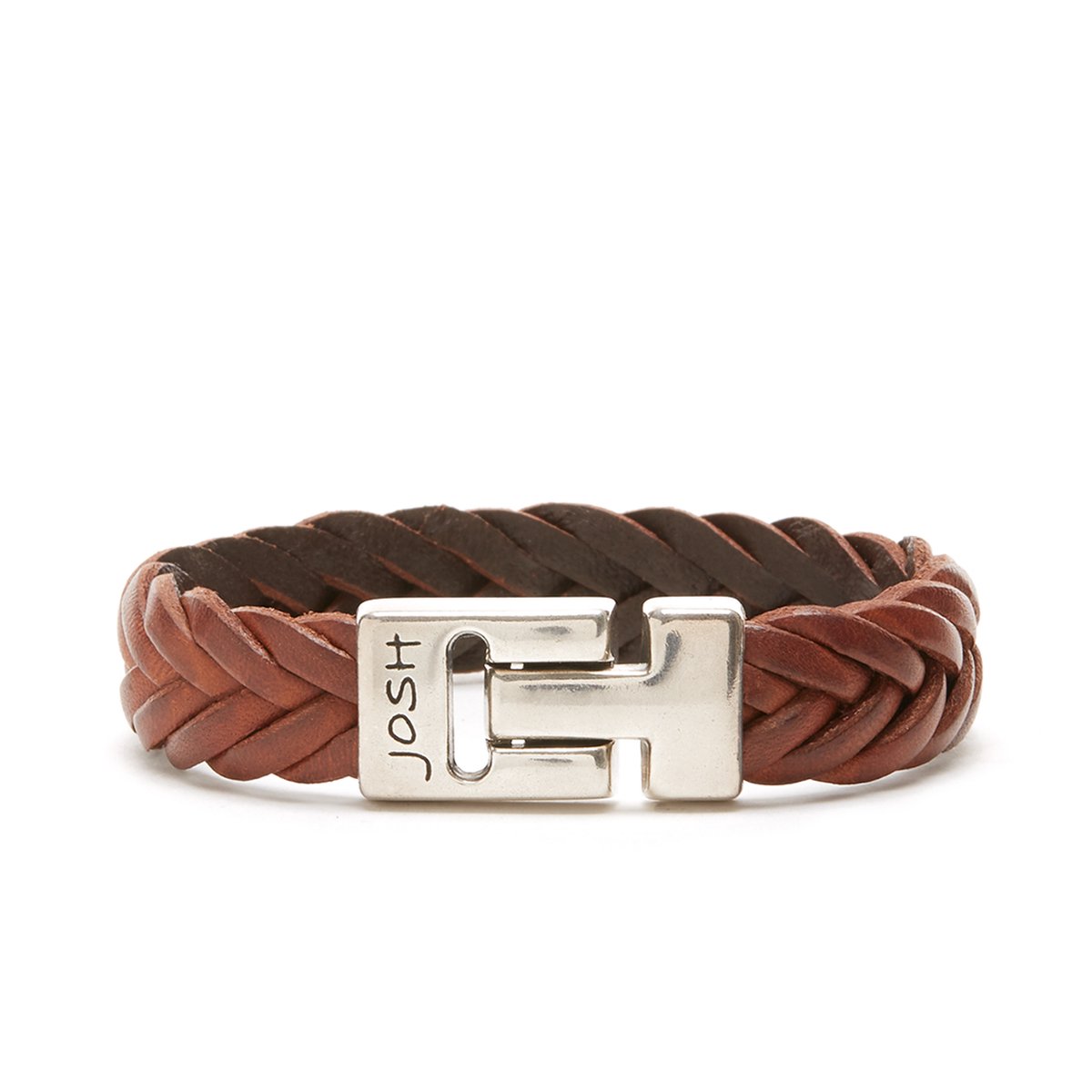 JOSH Cognac Armband 24001-BRA-COGNAC (LENGTE: 20.5-22.5CM)