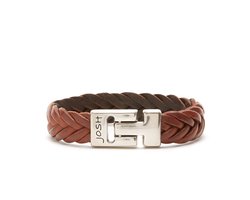 JOSH Cognac Armband 24001-BRA-COGNAC (LENGTE: 20.5-22.5CM)